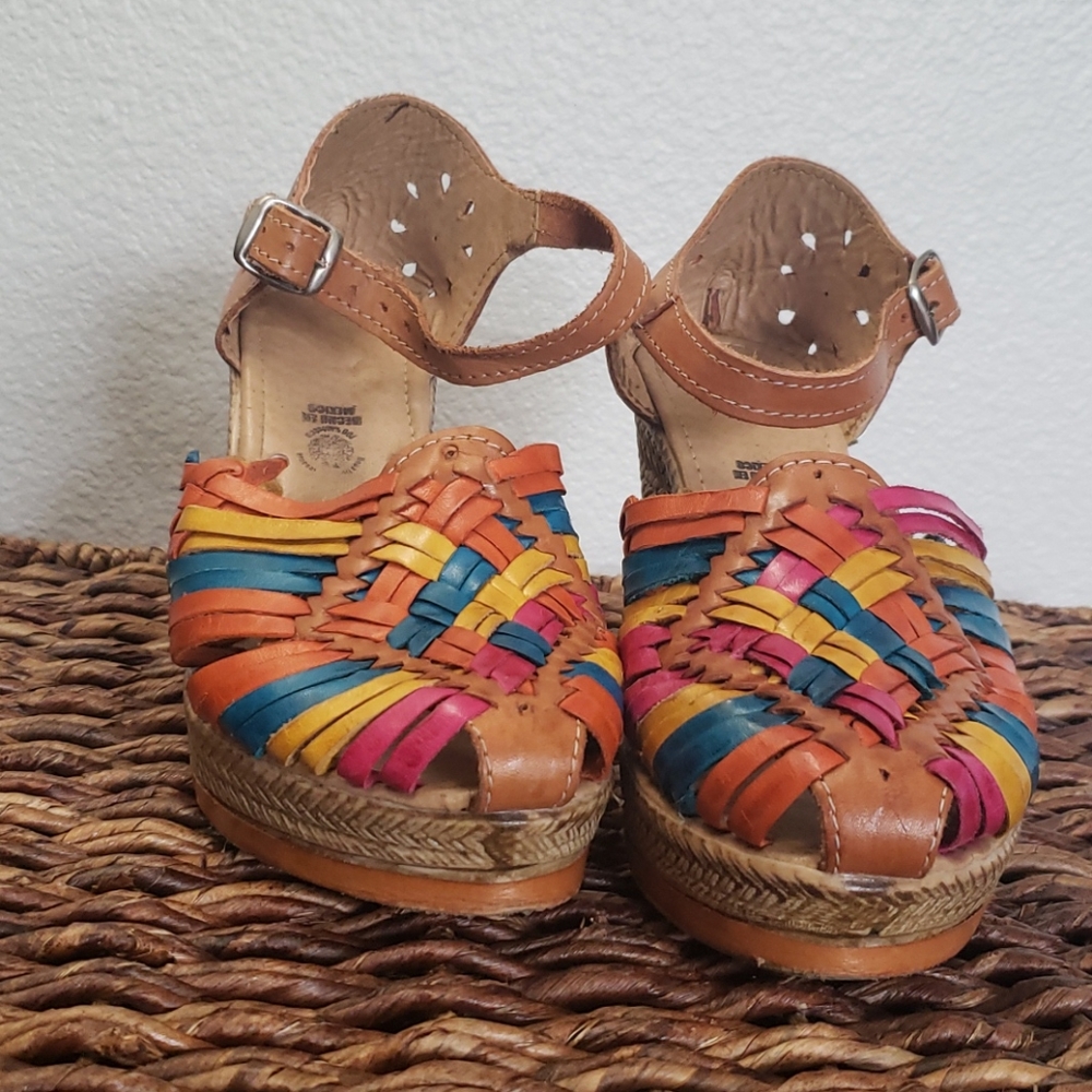 Multicolor Huarache Wedges